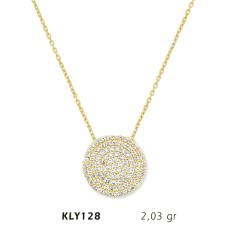 14 Ayar Altın Taşlı Daire Kolye KLY128
