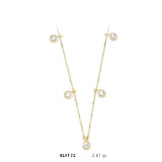 14 Ayar Altın Taşlı Şans Kolye KLY172