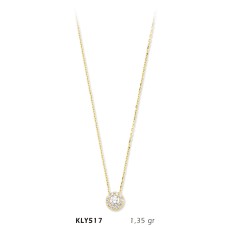 14 Ayar Altın Tektaş Kolye KLY517