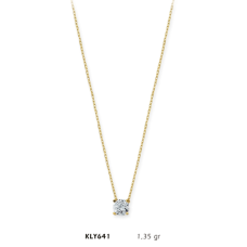 14 Ayar Altın Tektaş Kolye KLY641