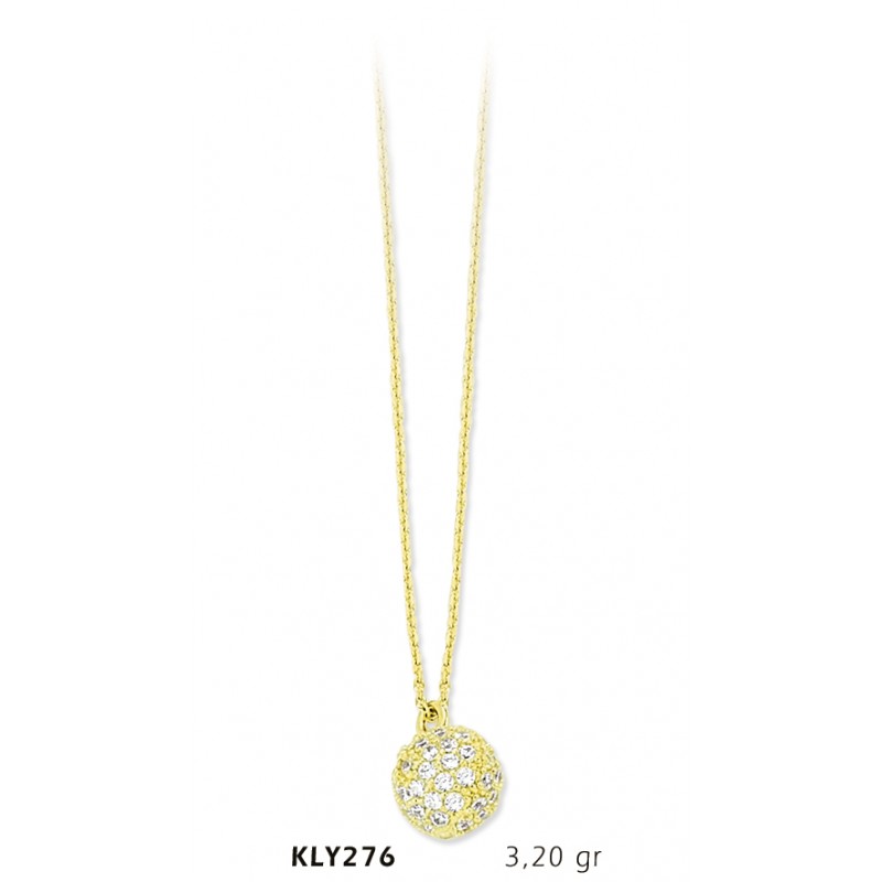 14 Ayar Altın Top Kolye KLY276