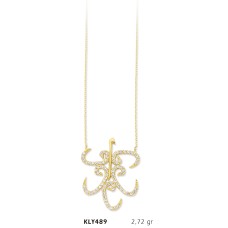 14 Ayar Altın Vav Kolye KLY489