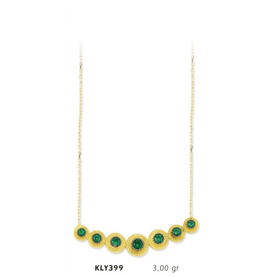 14 Ayar Altın Yeşil Taşlı Kolye KLY399 14 Ayar Altın Yeşil Taşlı Kolye KLY399