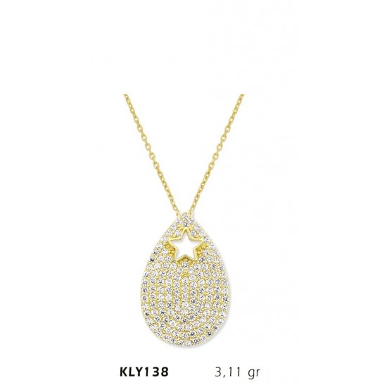 14 Ayar Altın Yıldız Damla Kolye KLY138 14 Ayar Altın Yıldız Damla Kolye KLY138
