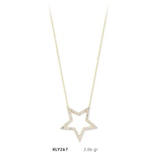 14 Ayar Altın Yıldız Kolye KLY267
