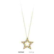 14 Ayar Altın Yıldız Kolye KLY268