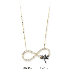 14 Ayar Altın Yusufçuk Sonsuzluk Kolye KLY550