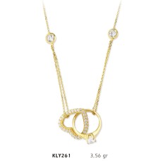 14 Ayar Altın Yüzük Kalp Kolye KLY261