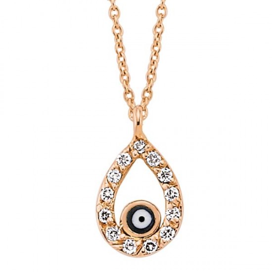 18 Ayar Altın Pırlanta Nazar Boncuklu Damla Kolye 47220 18 Ayar Altın Pırlanta Nazar Boncuklu Damla Kolye 47220