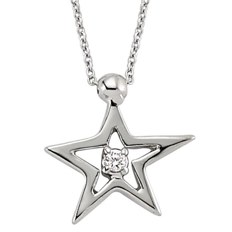 18 Ayar Altın Pırlanta Yıldız Kolye K48555-3 18 Ayar Altın Pırlanta Yıldız Kolye K48555-3