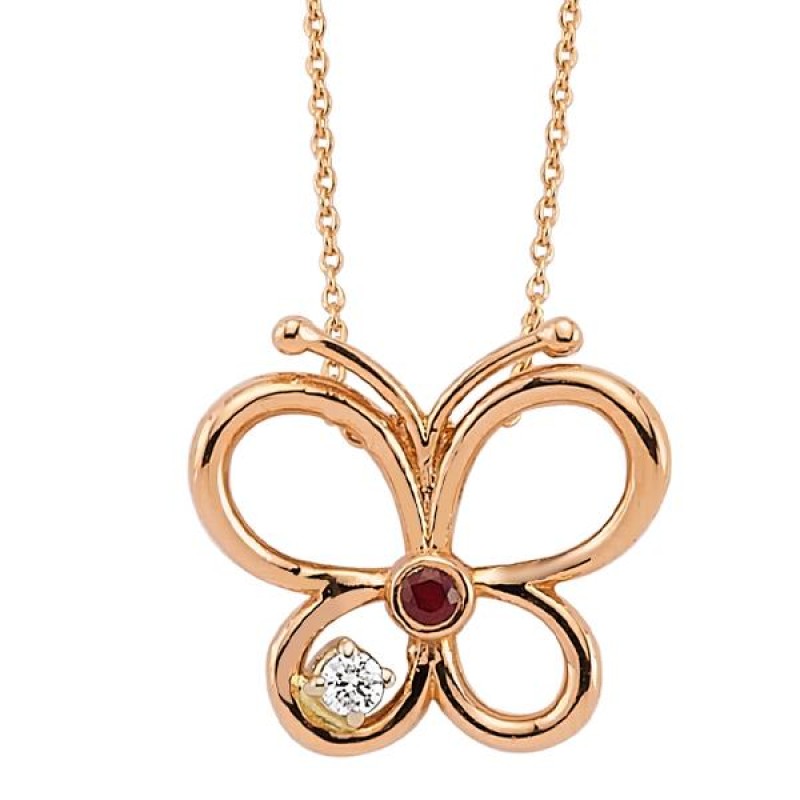 18 Ayar Altın Pırlanta Kelebek Kolye K47225-2 18 Ayar Altın Pırlanta Kelebek Kolye K47225-2