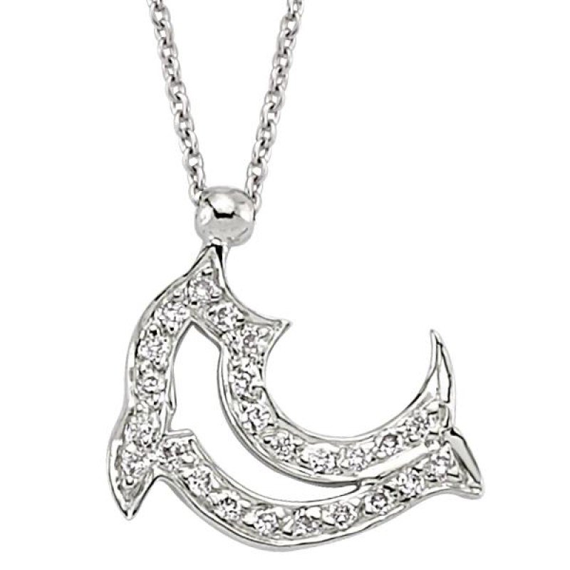 18 Ayar Altın Pırlanta Yunus Kolye K48555-2 18 Ayar Altın Pırlanta Yunus Kolye K48555-2