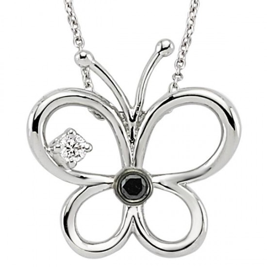 18 Ayar Altın Pırlanta Kelebek Kolye K48558-2