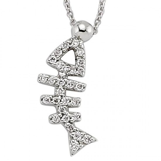 18 Ayar Altın Pırlanta Balık Kolye K48563-3