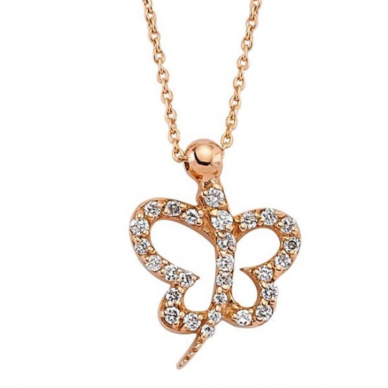 18 Ayar Altın Pırlanta Kelebek Kolye K47222-3 18 Ayar Altın Pırlanta Kelebek Kolye K47222-3