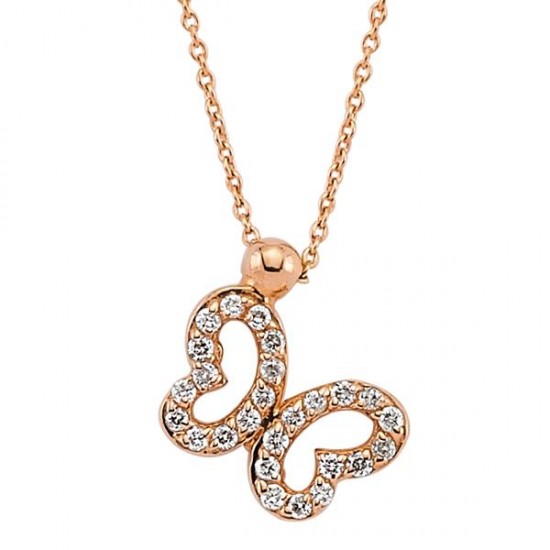 18 Ayar Altın Pırlanta Kelebek Kolye K47228-2