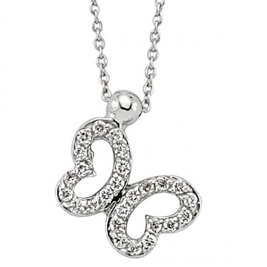 18 Ayar Altın Pırlanta Kelebek Kolye K48554-2