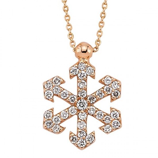 18 Ayar Altın Pırlanta Kar Tanesi Kolye K47223-1 18 Ayar Altın Pırlanta Kar Tanesi Kolye K47223-1