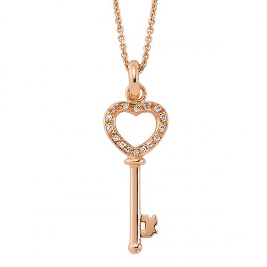 18 Ayar Altın Pırlanta Kalpli Anahtar Kolye K47225 18 Ayar Altın Pırlanta Kalpli Anahtar Kolye K47225