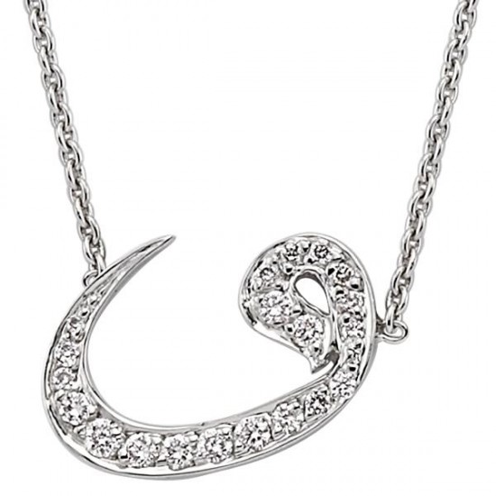 18 Ayar Altın Pırlanta Vav Kolye 48559