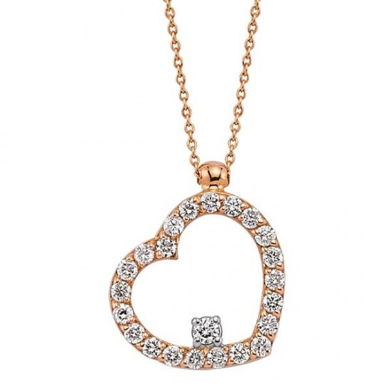 18 Ayar Altın Pırlanta Kalp Kolye 47227-2