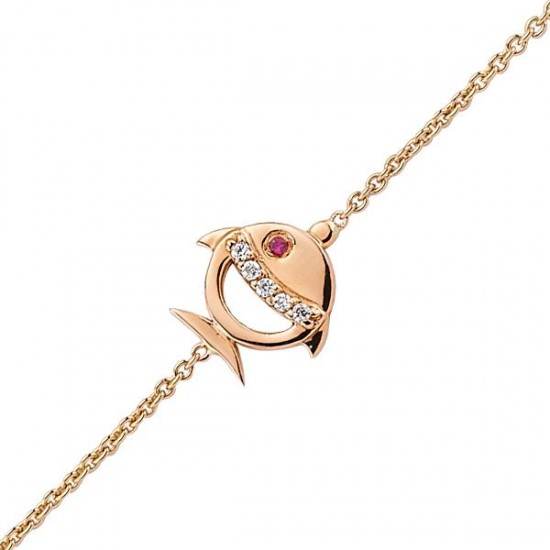 18 Ayar Altın Pırlanta Balık Bileklik 47235-2