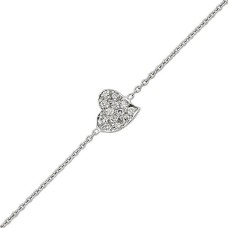 18 Ayar Altın Pırlanta Kalp Bileklik 48547-6