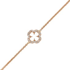 18 Ayar Altın Pırlanta Yonca Bileklik 47234-5