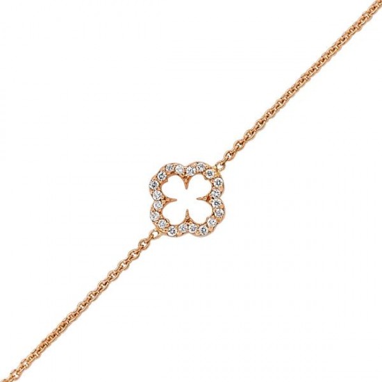 18 Ayar Altın Pırlanta Yonca Bileklik 47234-5