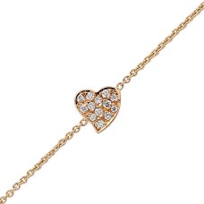 18 Ayar Altın Pırlanta Kalp Bileklik 47235-1