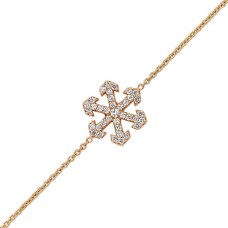 18 Ayar Altın Pırlanta Kar Tanesi Bileklik 47234-4