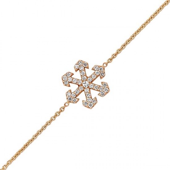 18 Ayar Altın Pırlanta Kar Tanesi Bileklik 47234-4