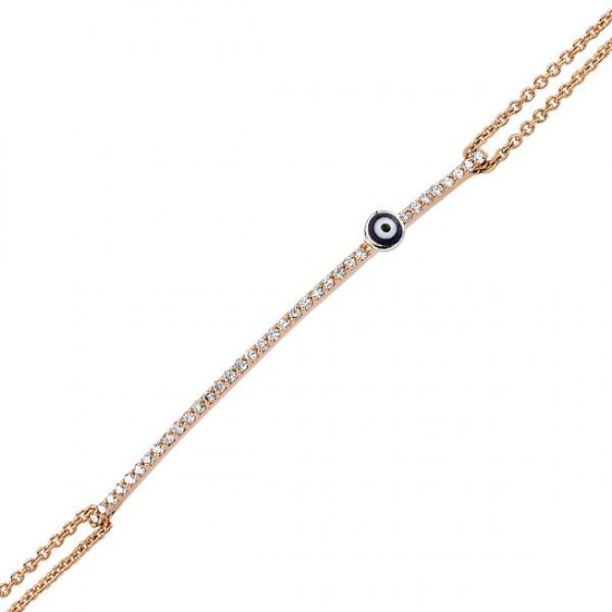 18 Ayar Altın Pırlanta Nazar Boncuklu Bileklik 47234-1