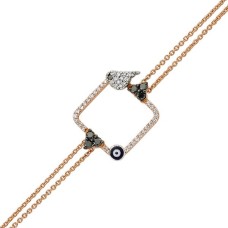 18 Ayar Altın Pırlanta Nazar Boncuklu Bileklik 47233-6