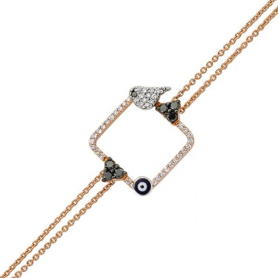 18 Ayar Altın Pırlanta Nazar Boncuklu Bileklik 47233-6