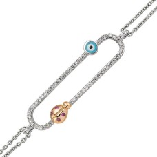 18 Ayar Altın Pırlanta Nazar Boncuklu Bileklik 48548-4