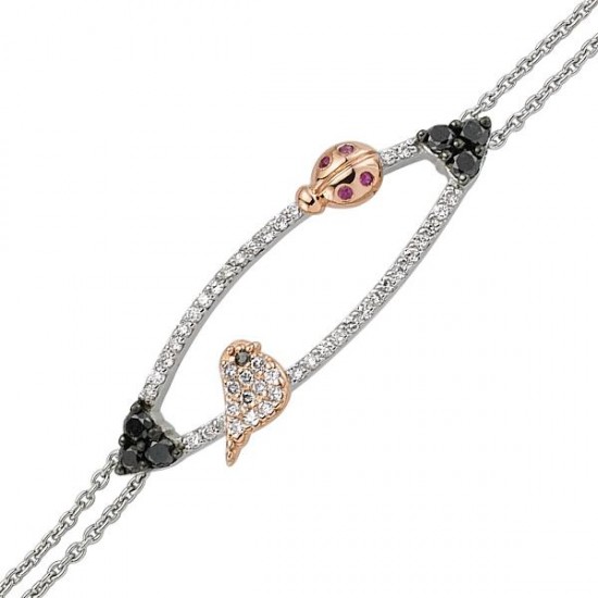 18 Ayar Altın Pırlanta Uğur Böceği Bileklik 48551-4