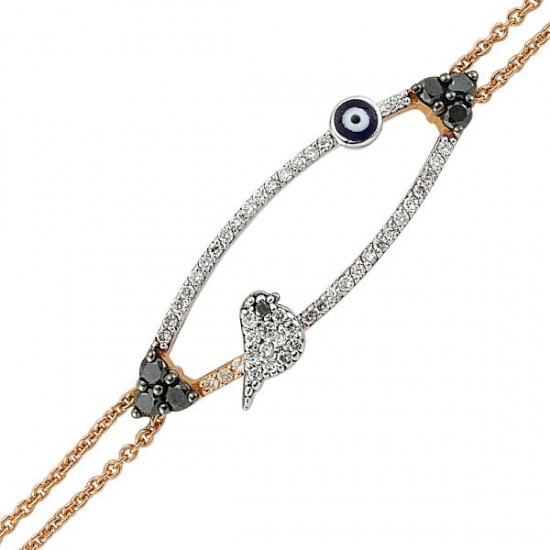 18 Ayar Altın Pırlanta Nazar Kuş Bileklik RMB102