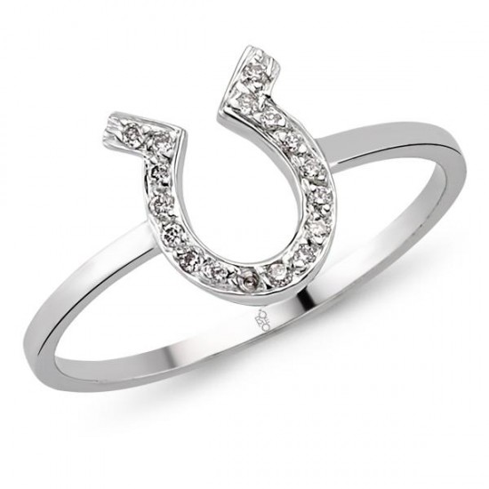 18 Ayar Altın Pırlanta Nal Yüzük 48577