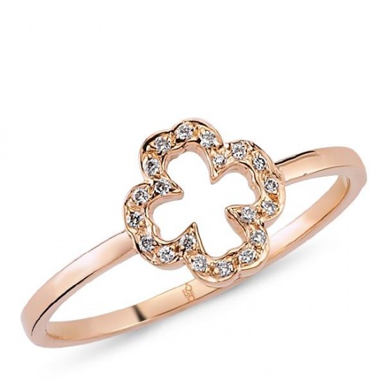 18 Ayar Altın Pırlanta Yonca Yüzük 47183