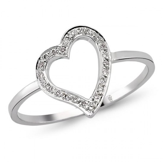 18 Ayar Altın Pırlanta Kalp Yüzük 48583