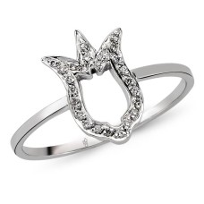 18 Ayar Altın Pırlanta Lale Yüzük 48573