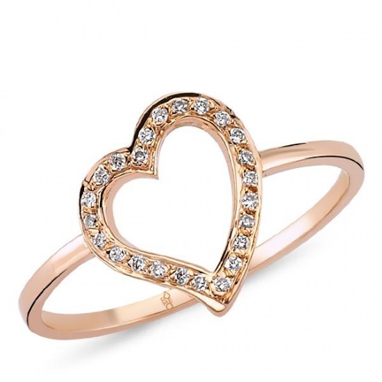 18 Ayar Altın Pırlanta Kalp Yüzük 47189