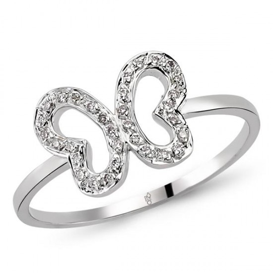 18 Ayar Altın Pırlanta Kelebek Yüzük 48569