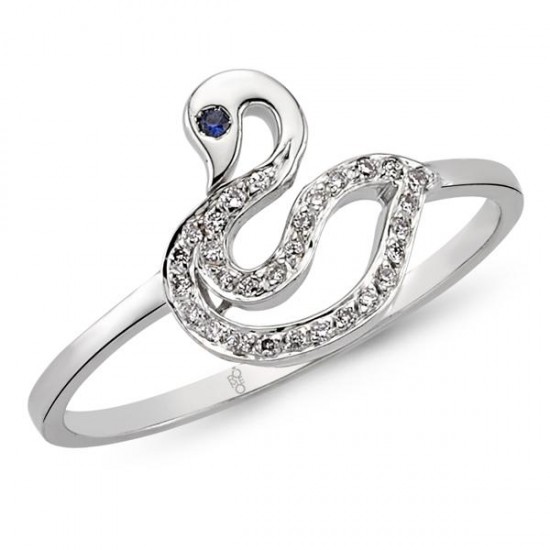 18 Ayar Altın Pırlanta Kuğu Yüzük 48579