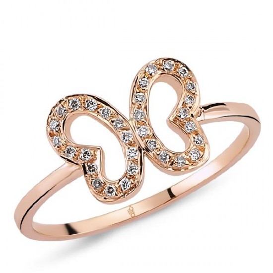 18 Ayar Altın Pırlanta Kelebek Yüzük 47195