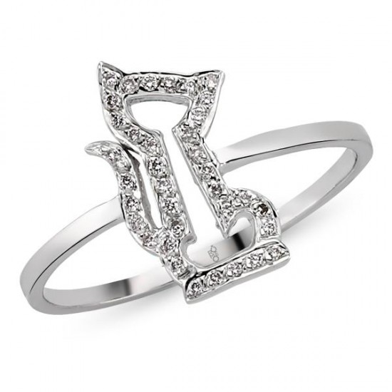 18 Ayar Altın Pırlanta Kedi Yüzük 48575 18 Ayar Altın Pırlanta Kedi Yüzük 48575