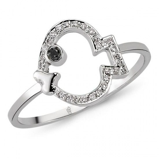 18 Ayar Altın Pırlanta Balık Yüzük 48571