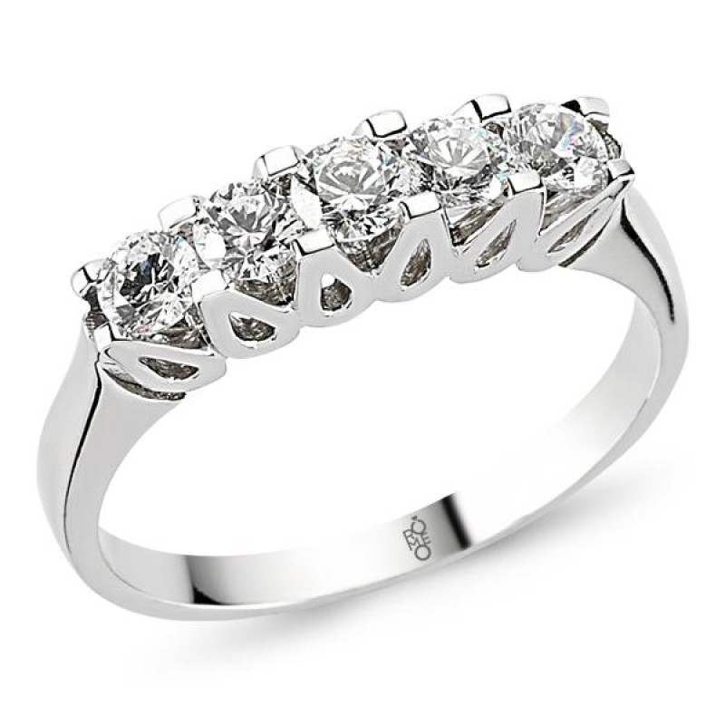 18 Ayar Altın 0.80 Ct Pırlanta Beştaş Yüzük RMY516 18 Ayar Altın 0.80 Ct Pırlanta Beştaş Yüzük RMY516