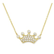 14 Ayar Altın Kral Taç Kolye KLY245